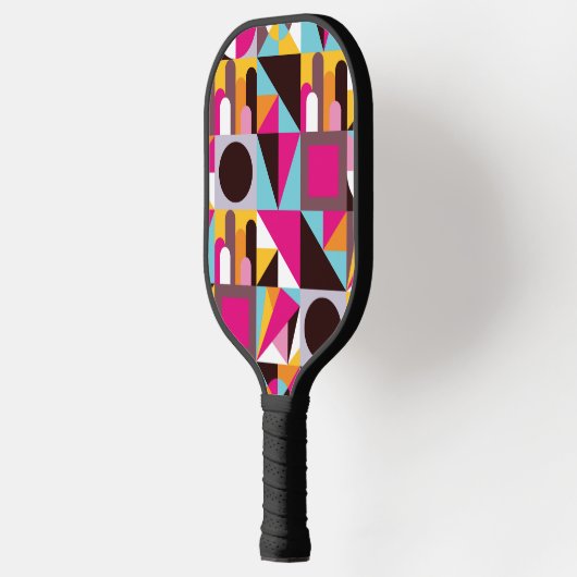 レトロ幾何サイケデリックパタカラフルーン ピックルボールラケット (左)