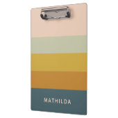 レトロ幾何パステルカラーブロックパーソナライズされた クリップボード (左)