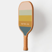 レトロ幾何パステルカラーブロックパーソナライズされた ピックルボールラケット (左)