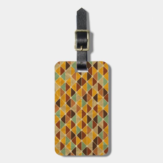 レトロ幾何パターン3 ラゲッジタグ (正面縦)