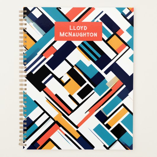 レトロ幾何パーソナライズされた形状2024プランナー プランナー手帳 (正面)