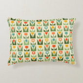 レトロ幾何フローラ装飾用クッション アクセントクッション (正面)