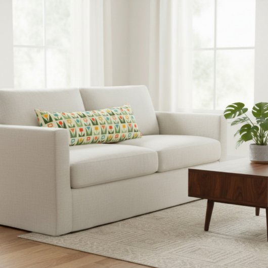 レトロ幾何フローラ装飾用クッション ボディピロー