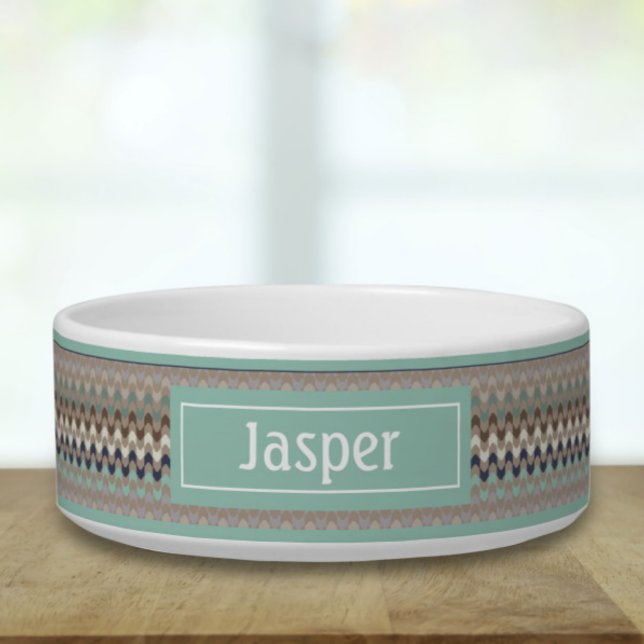 レトロ幾何プリントペットボウル ボウル (クリエイターアップロード済み)