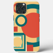 レトロ幾何リソグラフスタイル抽象デザイン Case-Mate iPhoneケース (裏面)