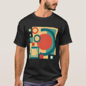レトロ幾何リソグラフスタイル抽象デザイン Tシャツ (正面)