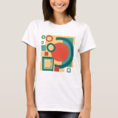 レトロ幾何リソグラフスタイル抽象デザイン Tシャツ (正面)