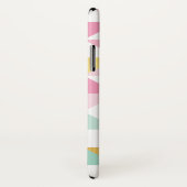 レトロ幾何三角形パターンピンクミント金ゴールド Case-Mate iPhoneケース (裏面/右)