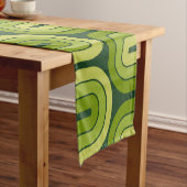 レトロ幾何勾配波デザイン敷物 ショートテーブルランナー (インサイチュ)
