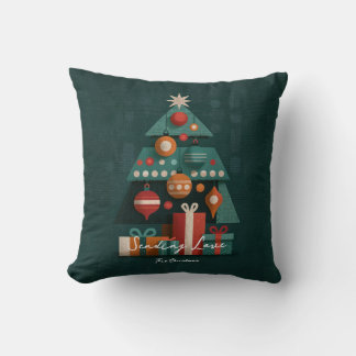 レトロ幾何学クリスマスツリー クッション