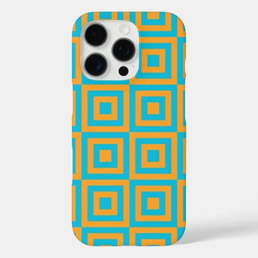 レトロ幾何学スクエア柄 - ダークオレンジ Case-Mate iPhoneケース (裏面)