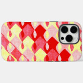 レトロ幾何学ダイヤモンド柄 赤+ピンク+黄 Case-Mate iPhoneケース (裏面 (横))