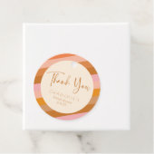 レトロ幾何学ピンクサビ色のウェディングシャワーお礼 フェイバータグ (インサイチュ)