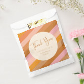 レトロ幾何学ピンクサビ色のウェディングシャワーお礼 フェイバーバッグ (封をした状態)