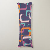 レトロ幾何学ミッドセンチュリーシェイプアートパープル ボディピロー (正面縦)
