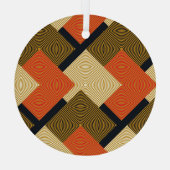 レトロ幾何学二乗：ヴィンテージパターン。 ガラスオーナメント (裏面)