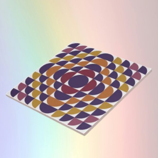 レトロ幾何学円セラミックタイル | アーモダント タイル