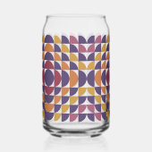 レトロ幾何学円缶ガラス | 世紀半ば ガラス缶 (正面)