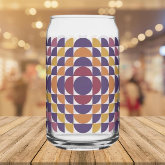 レトロ幾何学円缶ガラス | 世紀半ば ガラス缶