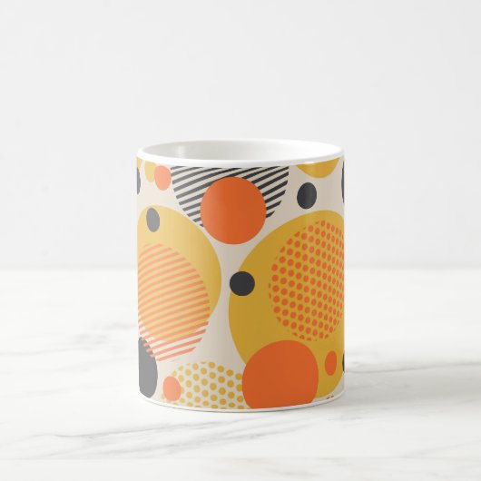 レトロ幾何学円: 60sヴィンテージ コーヒーマグカップ (中央)