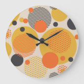 レトロ幾何学円: 60sヴィンテージ ラージ壁時計 (正面)