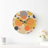 レトロ幾何学円: 60sヴィンテージ ラージ壁時計 (ホーム)