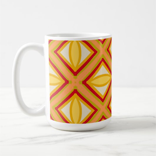レトロ幾何学柄クラシックマグカップ コーヒーマグカップ (左)