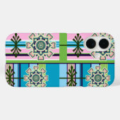レトロ幾何学模様とファンタジー花 Case-Mate iPhoneケース (裏面 (横))