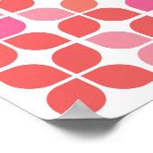 レトロ幾何学模様コーラルオレンジピンク ポスター (角)