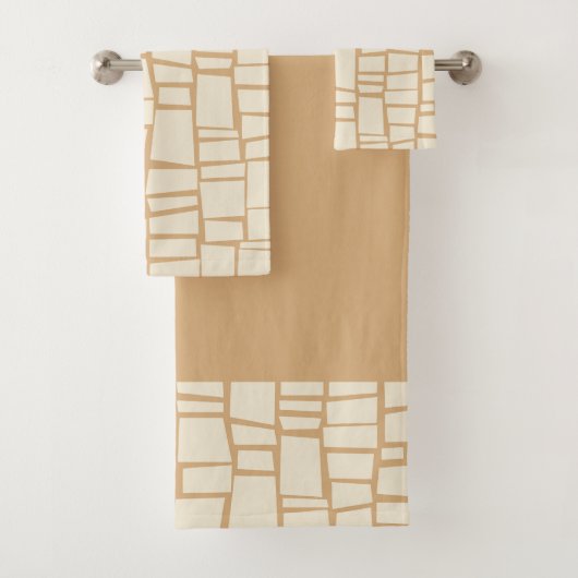 レトロ幾何学模様バスタオル バスタオルセット (インサイチュ)