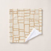 レトロ幾何学模様バスタオル バスタオルセット (ウォッシュタオル)