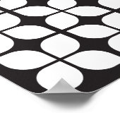 レトロ幾何学模様（白） ポスター (角)