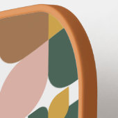 レトロ幾何学模様（茶色） ピックルボールラケット (左詳細)