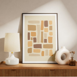 レトロ幾何学模様（長方形） ポスター