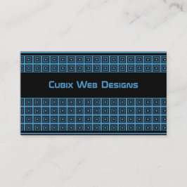 レトロ幾何学正方形の名刺、ライトブルー 名刺