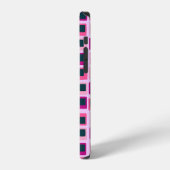 レトロ幾何学正方形ピンク iPhoneケース (左側面)