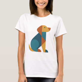 レトロ幾何学犬 – ミッドセンチュリーペットアート Tシャツ