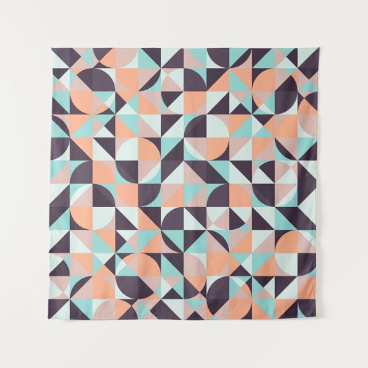 レトロ幾何学的でシームレスなヴィンテージ背景 タペストリー (正面)