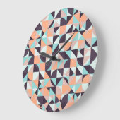 レトロ幾何学的でシームレスなヴィンテージ背景 ラージ壁時計 (傾斜)