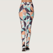 レトロ幾何学的でシームレスなヴィンテージ背景 レギンス (裏面)