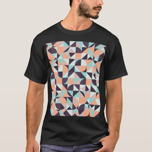 レトロ幾何学的でシームレスなヴィンテージ背景 Tシャツ (正面)