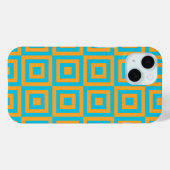 レトロ幾何学的なスクエアパターン - 大胆なオレンジ Case-Mate iPhoneケース (裏面 (横))
