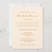 レトロ幾何学的なピンクとオレンジのブライズシャワー 招待状 (正面)