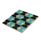 レトロ幾何学的な半正方形と円パターン タイル (側面)