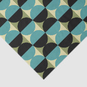 レトロ幾何学的な半正方形と円パターン 薄葉紙 (詳細)