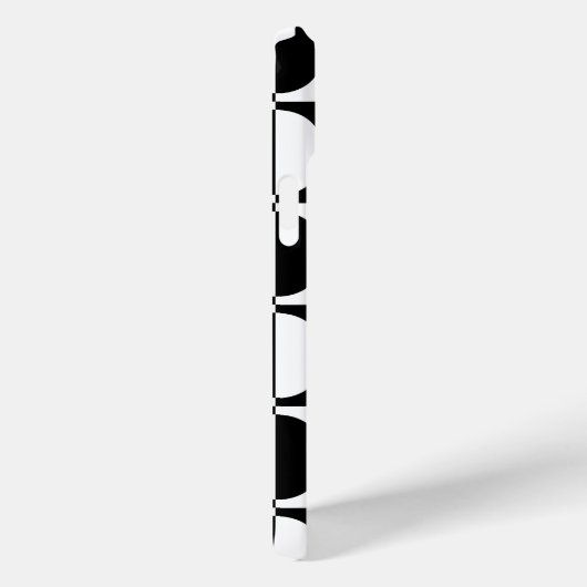 レトロ幾何学的な半正方形と円パターン Case-Mate iPhoneケース (裏面 / 右)