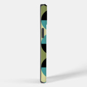 レトロ幾何学的な半正方形と円パターン Case-Mate iPhoneケース (裏面 / 右)