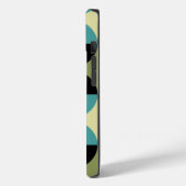 レトロ幾何学的な半正方形と円パターン Case-Mate iPhoneケース (裏面 / 左)