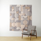 レトロ幾何学的アートトゥープ タペストリー (インサイチュ)