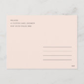 レトロ幾何学的クリスマスツリーイエローフォレストグリーン シーズンポストカード (裏面)